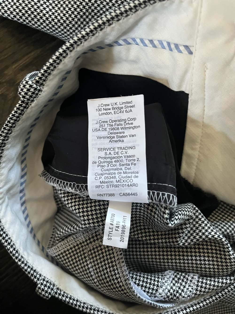 J. Crew Cameron Black White High Rise Houndstooth Cropped Pants Pockets Size 4P - Picture 5 of 10